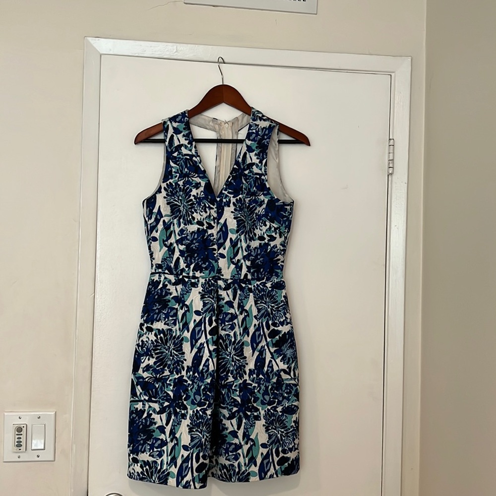 Blue and white dress